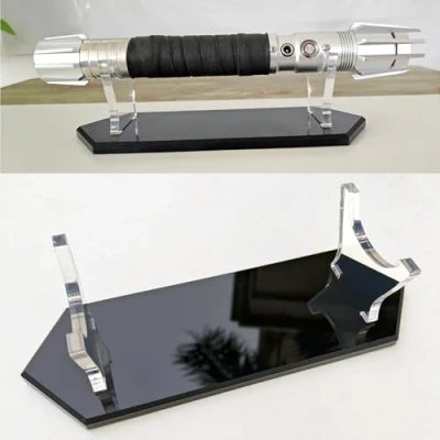 Afbeelding van Lichtzwaard Stand Mes Acryl Desktop Display Zwaard Houder Decoratieve Serie (Zwart 1 pakje)