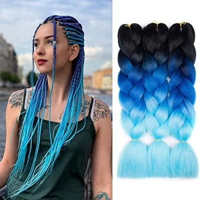 Afbeelding van Vlechten Hair Extensions 3 Packs Kanekalon Jumbo 24 Inch Expressie Haar Synthetisch Voor Gehaakte Twist