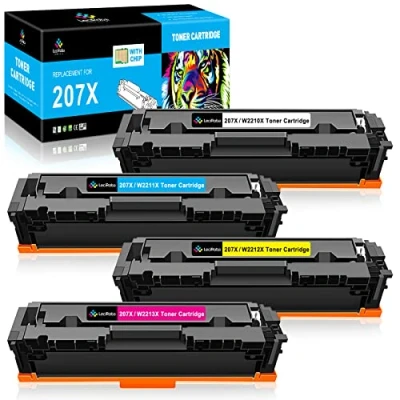 Afbeelding van LeciRoba 207x voor HP zwart en kleur toner, 207a tonercartridge multipack, W2210X W2210A, te gebruiken met Color Laserjet Pro M255dw M255nw, MFP M283fdw M283fdn M282nw (met chip,