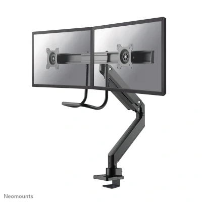 Afbeelding van NM D775DXBLACK is een gasgeveerde bureausteun met crossbar en hendel voor flat screens t/m 32 inch (81 cm).