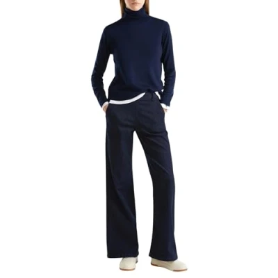 Afbeelding van United Colors of Benetton Turtleneck Plain WITH Cuffs AND HEM Trui, Dames, Maat: Small, Blue