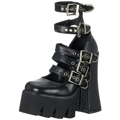 Afbeelding van LAMODA Nights Out Chunky Platform Heels, EU 37, Black PU, 37