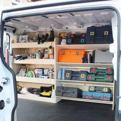 Afbeelding van VANIFY Gemaakt voor de FIAT TALENTO L1 (SWB) 2016+ bedrijfswageninrichting bestelbus stellingkast, Gereedschapskist en achterklep