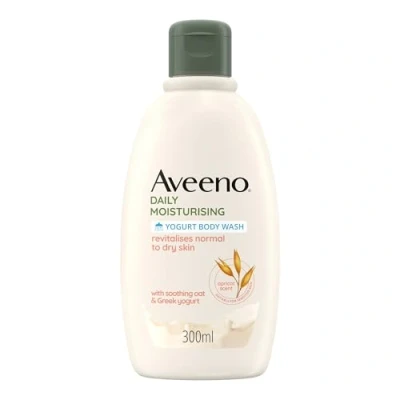 Afbeelding van Aveeno Dagelijkse hydraterende, natuurlijke douche met yoghurt en haver, probioticum, zacht, geur van abrikoos honing, 300 ml