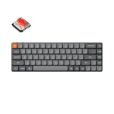Afbeelding van Keychron K7 Max QMK/VIA Ultra Slim Draadloos Mechanisch Toetsenbord, 2,4 GHz/Bluetooth/USB 3 Mode, 65% Layout, Wit LED, Switch Red, Programmeerbaar Gaming Toetsenbord voor Mac Windows