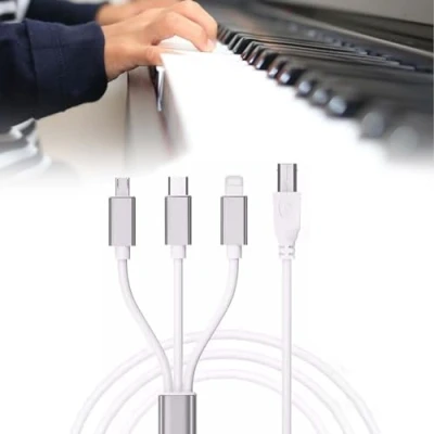 Afbeelding van 3 in 1 USB C naar B midi kabel: m OTG kabel type printerkabel voor iPhone, IOS, controller, elektronisch muziekinstrument, audio interface, toetsenbord,