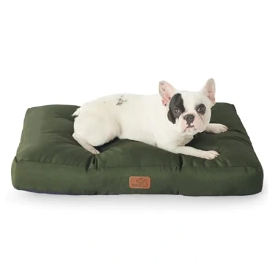 Afbeelding van BEDSURE Hondenkussen voor kleine honden, wasbaar, 76 x 50 cm, hondenmatras, waterdicht, M, en middelgrote outdoor, gevoerd, groen, 10 cm hoog