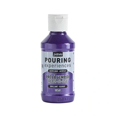 Afbeelding van Pebeo Gietervaringen Kant en klare voorgemengde acrylverf ideaal voor vloeibare kunst, metallic paars, 118 ml (pak van 1)
