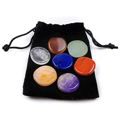 Afbeelding van WANGCL 7 delige chakra stenen set gepolijste onregelmatige kristallen Helende voor Reiki meditatie yoga