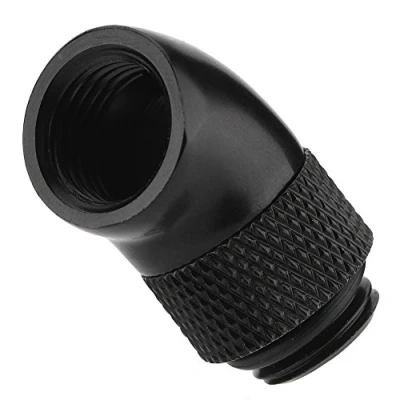 Afbeelding van G1/4 &quot;draadverlengingsfitting, 45 buigingshoek Roterend verbeteren adapterfitting voor computer waterkoelsysteem, zwart