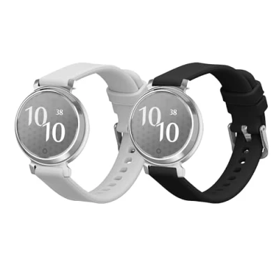 Afbeelding van kwmobile horlogebandje geschikt voor Garmin Lily 2 polsband Smartwatch bandje van TPU Activity tracker horloge band in zwart / grijs