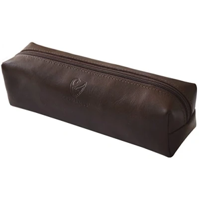 Afbeelding van GERMANUS Pennenetui, etui, leer, made in EU (donkerbruin)