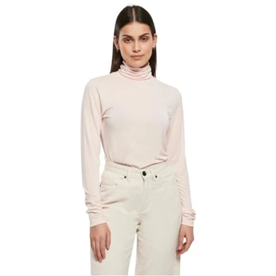 Afbeelding van Urban Classics Turtleneck Longsleeve Longsleeve, Dames, Maat: XXL, Pink