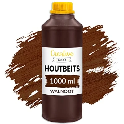Afbeelding van Creative Deco Houtbeits Waterbasis 1 Liter Walnoot Kleur, Sneldrogend