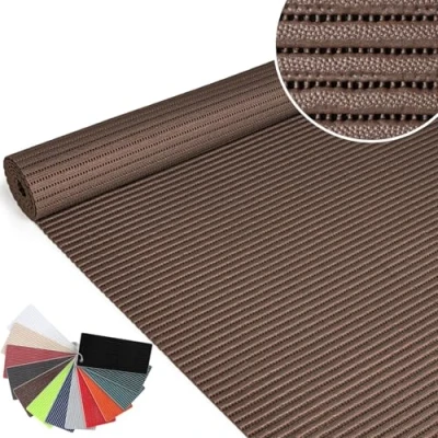 Afbeelding van ANRO Badmat, zachte schuimmat, badloper, antislip, zacht schuim, douchemat, bruin, 65 x 100 cm