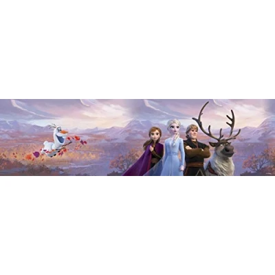 Afbeelding van AG Design ELSA met vrienden in de bergen, Frozen 2, Disney, decoratieve wandrand voor kinderkamer, 5 m x 10 cm, WBD 8159, meerkleurig, 0,1