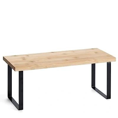 Afbeelding van Zeller keukenrek/opbergrek/aanrecht organizer 36 x 16 cm metaal/bamboe hout Keukenkastorganizer