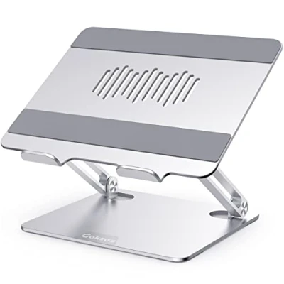 Afbeelding van Gokeda Laptopstandaard, ergonomische computerstandaard van aluminiumlegering voor bureau, meerhoeks verstelbare laptopverhoger met heat Vent compatibel Macbook Air/Pro, Dell, HP, Lenovo, meer 10 15,6 inch laptops