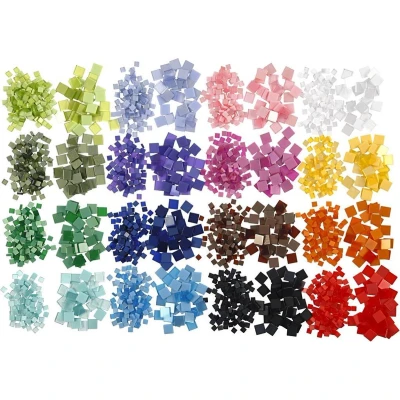 Afbeelding van Mini mozaiek, afm 5x5+10x10 mm, dikte 2 32x25 gr