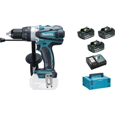 Afbeelding van Makita DHP458RF3J 18V Li Ion Accu Klopboor /schroefmachine Set (3x 3.0Ah Accu) In Mbox