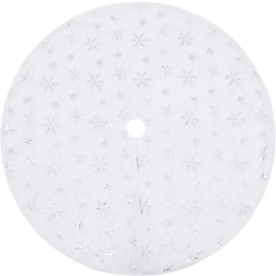 Afbeelding van Kerstboomrok luxe 90 cm kunstbont wit