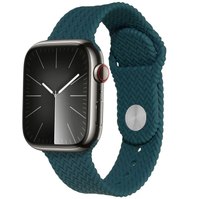 Afbeelding van Apple Watch bandje Siliconen en TPU (zacht) Donkergroen Geschikt voor Series1/2/3/4/5/6/7/8/9/10/SE (38/40/41 mm) Series 10 (42