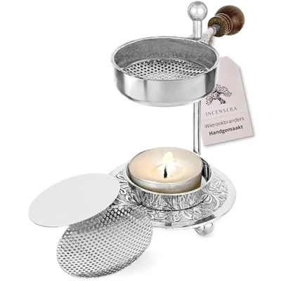 Afbeelding van wierookbrander met zeef zilveren wierookbrander, veelzijdig &amp; robuust voor aromatherapie zeef, accessoires
