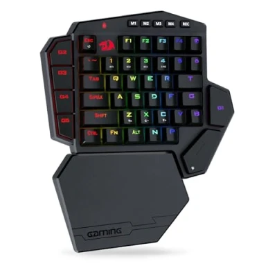 Afbeelding van Redragon K585 PRO Draadloos mechanisch toetsenbord met één hand, 42 toetsen 3 modus RGB 40% gaming 7 ingebouwde macrotoetsen, afneembare polsondersteuning, duurzame batterij (rode