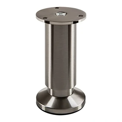 Afbeelding van SOTECH Meubelpoot TERRA hoogte 120 mm look geborsteld roestvrij staal Tafelpoot in verstelbaar tot max. 15 mm, belasting 250 kg