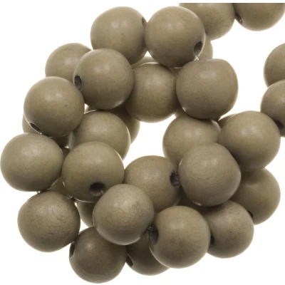 Afbeelding van Houten Kralen Vintage Look (12 mm) Light Grey (70 stuks)