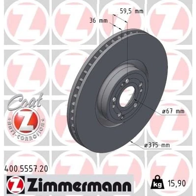 Afbeelding van Remschijf ZIMMERMANN 400.5557.20