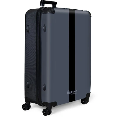 Afbeelding van NoBoringSuitcases.com® Koffer groot Reiskoffer lichtgewicht Blauw met zwarte streep Rolkoffer 4 wielen Grote trolley XL 98 liter bagage