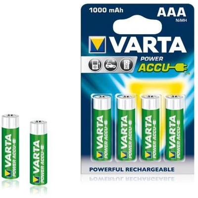 Afbeelding van Varta Power Accu NiMH batterij AAA Micro 1000 mAh 4 pack