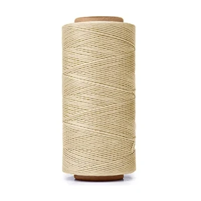 Afbeelding van HILELIFE Waxed Thread, 853 Feet 150D Draad voor Lederen Naaien, Hand Craft DIY, Portefeuilles, Schoen Repareren, Boekbinding (Beige)
