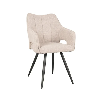 Afbeelding van Label51 Noud eetkamerstoel boucle naturel Stof