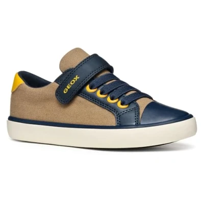 Afbeelding van Geox Gisli BOY Sneakers laag voor kinderen, Maat: 35, Camel/navy Imitatieleer/ textiel