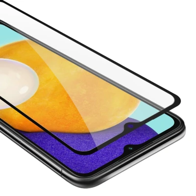 Afbeelding van Cadorabo Screenprotector geschikt voor Samsung Galaxy A13 5G Volledig scherm pantserfolie Beschermfolie in TRANSPARANT met ZWART Gehard (Tempered) display beschermglas 9H hardheid 3D Touch