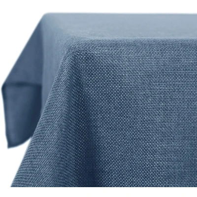 Afbeelding van Deconovo Linnen Tafelkleed Waterafstotend Rechthoekige Tafeldoek met Lotuseffect in Polyester Afneembaar voor Eettafel Partij Blauw 140x240cm