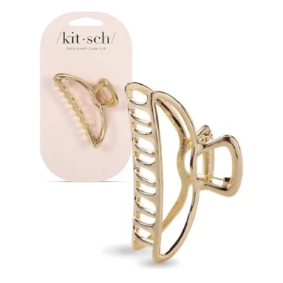 Afbeelding van Kitsch grote klauwclip voor dik haar open vorm Gouden haarclips vrouwen Stijlvolle Metalen haarclip dun haarklauwclip meisjes