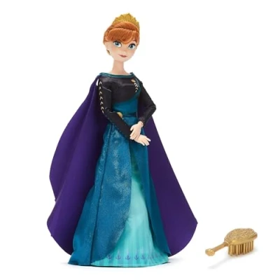 Afbeelding van Disney Store Officiële Anna Klassieke Pop, Frozen, 29cm/11, Volledig Poseerbare Prinses Pop in een Koninklijke Outfit, Inclusief Speelgoed Haarborstel Geschikt voor Leeftijd 3+