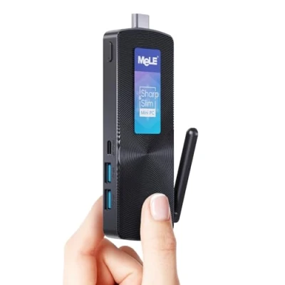 Afbeelding van MeLE PCG02 ventilatorloze mini PC stick Alder Lake N100 (tot 3,4 GHz) 8GB LPDDR4 128GB ROM Micro Desktop Computer Kleine Vormfactor met Volledige Functie USB C, 2.4G/5G WiFi, 4K HDMI voor kantoor