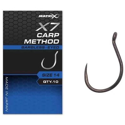 Afbeelding van Matrix X7 Carp Method Witvis haken Weerhaakloos Size 12 (10 Stuks)