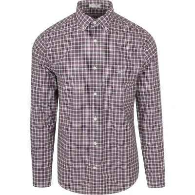 Afbeelding van Gant Overhemd Poplin Ruit Rood maat 4XL Heren Overhemden Casual met Regular fit Pasvorm Katoen