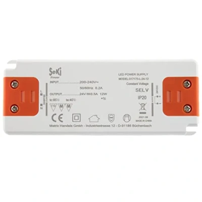 Afbeelding van SeKi LED voeding L 12 24 24V 0,5A 12W; driver transformator transformator, wit