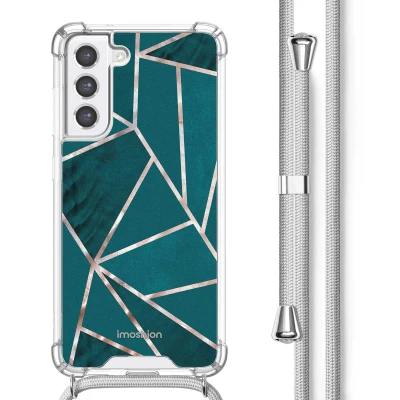Afbeelding van Samsung Galaxy S21 FE Hoesje Kunststof iMoshion Softcase/Koordhoesje/Backcover Petrol Green Graphic Telefoonhoesje