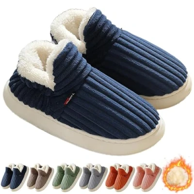 Afbeelding van Hokuto Wolkenpantoffels voor dames en heren, Sunmoine Cloud pantoffels, uniseks, winter, gezellige modieuze pluche warme huispantoffels, Donkerblauw, 9.5/10 UK