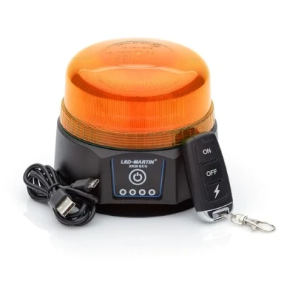 Afbeelding van LED MARTIN® XR20 ECO zwaailicht geel magneet batterij USB oplaadbaar 220km/h DEKRA getest ECE R65 compact ontwerp