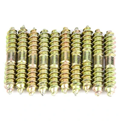 Afbeelding van 10 stuks 6 x 40 mm dubbele schacht schroef afwerking schroefdraad schroeven timmerwerk meubels pluggen stangen bouten