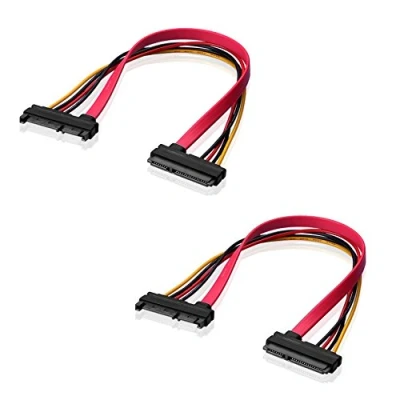 Afbeelding van SIENOC 2x 22 pins (7 + 15) SATA Male naar Female Data en Power Combo Verlengkabel 30 cm