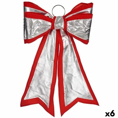Afbeelding van Lasso Kerstversiering 40 x 60 cm Rood Zilverkleurig PVC (6 Stuks)